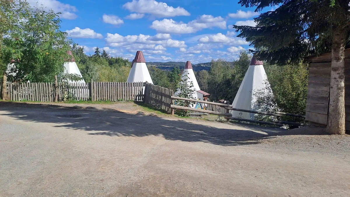 Interior of tipi tent with cozy bedding near Höllschlucht stream